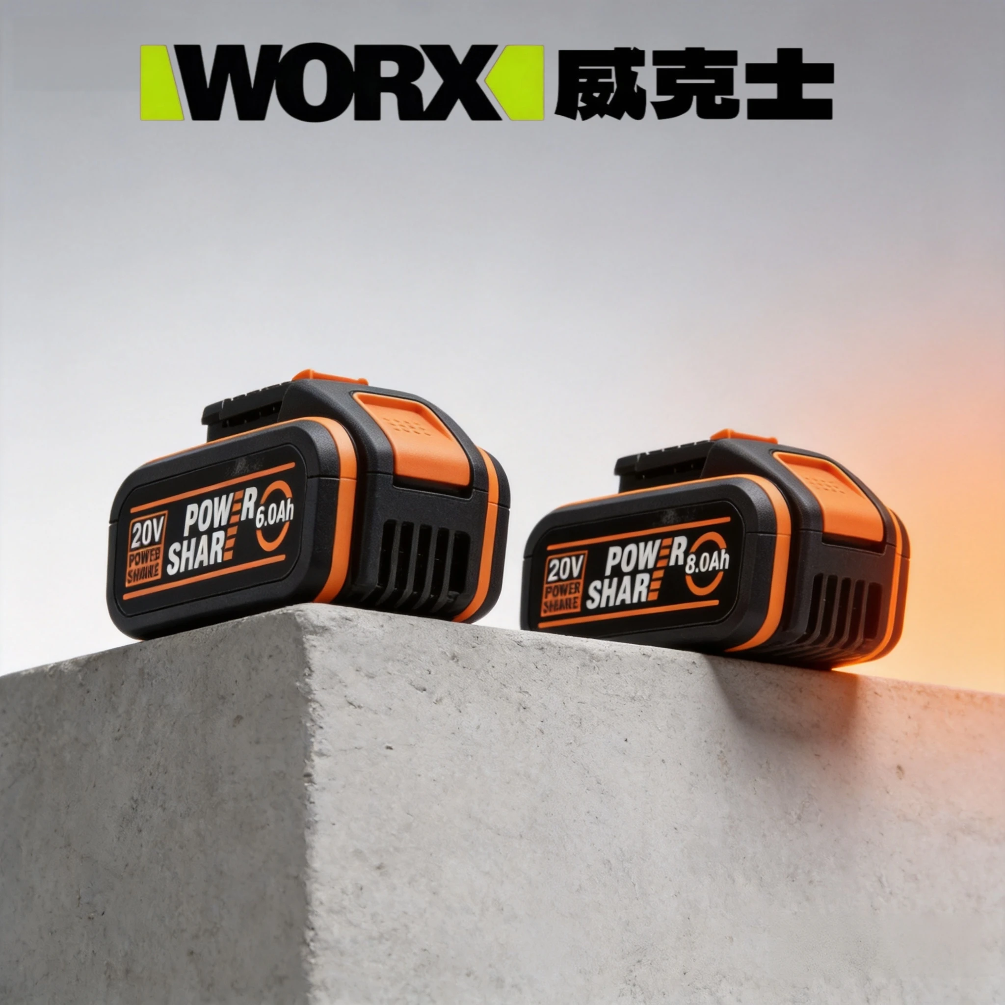 Original Quality Goods WORX 20V 8.0Ah PRO High Capacity Li-ion Battery, Double Runtime, Compatible with WORX Nitro Series Tools