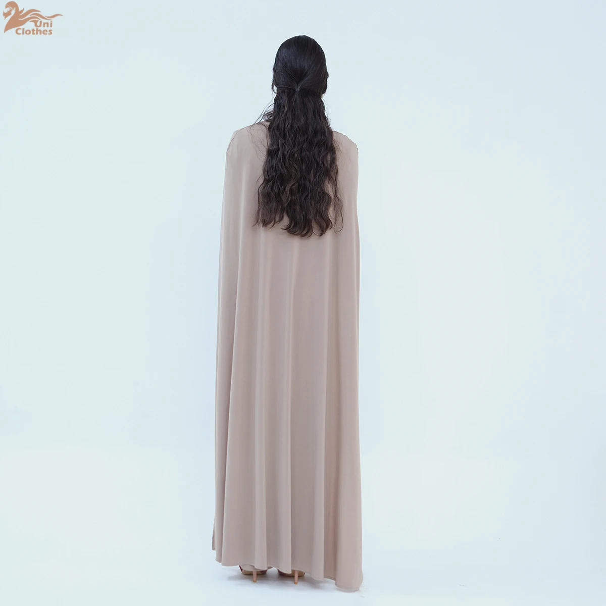 Uni Elegant 2 Piece Set Muslim Women Cape Top and Wide Leg Pants Modest Pleated Abaya Suits Dubai Turkey Outfits 2026