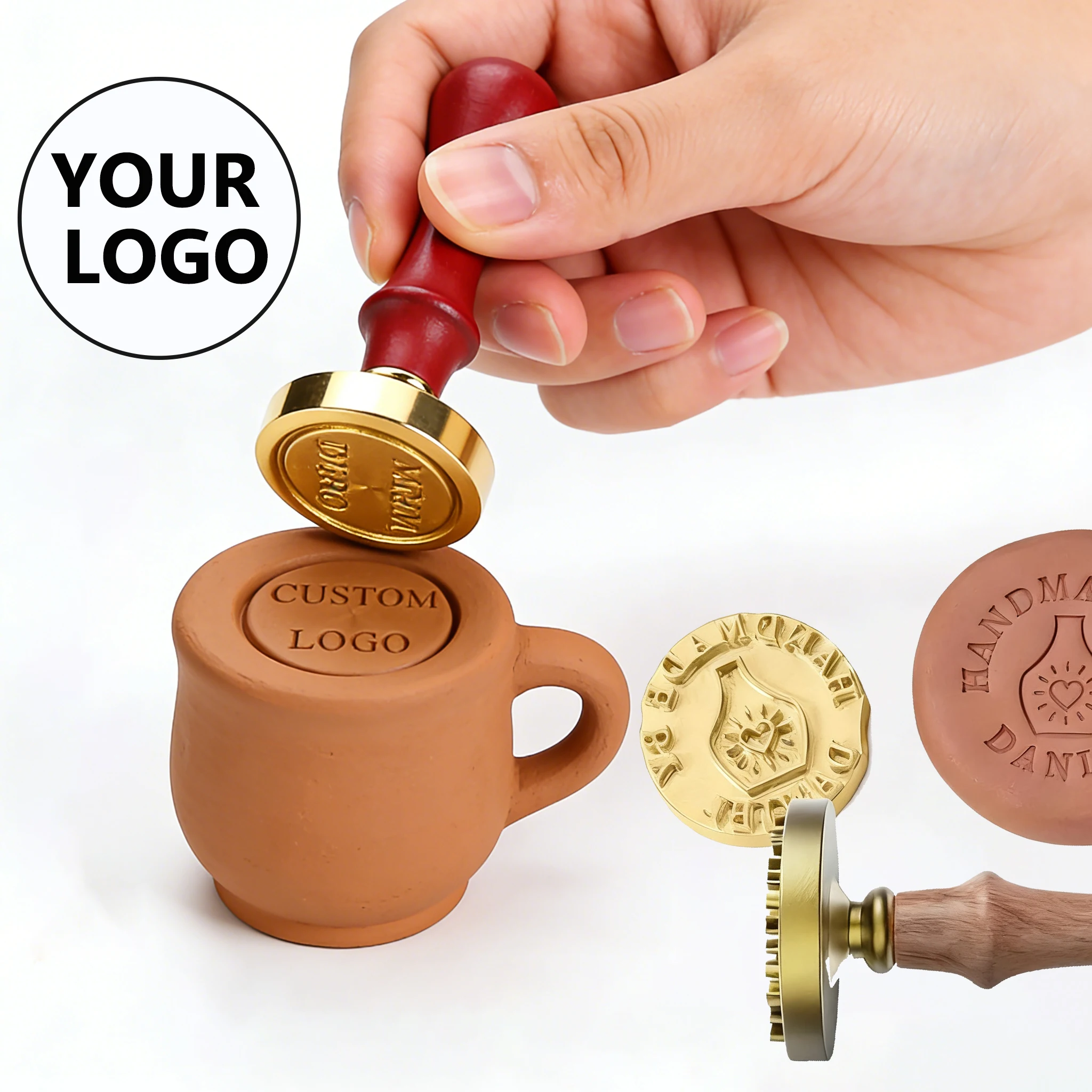 

Personalized Clay Stamp 3/4cm Round/Square Logo Design Customizable Polymer Clay Tool Custom Pottery Brass Stamp Handmade Gift