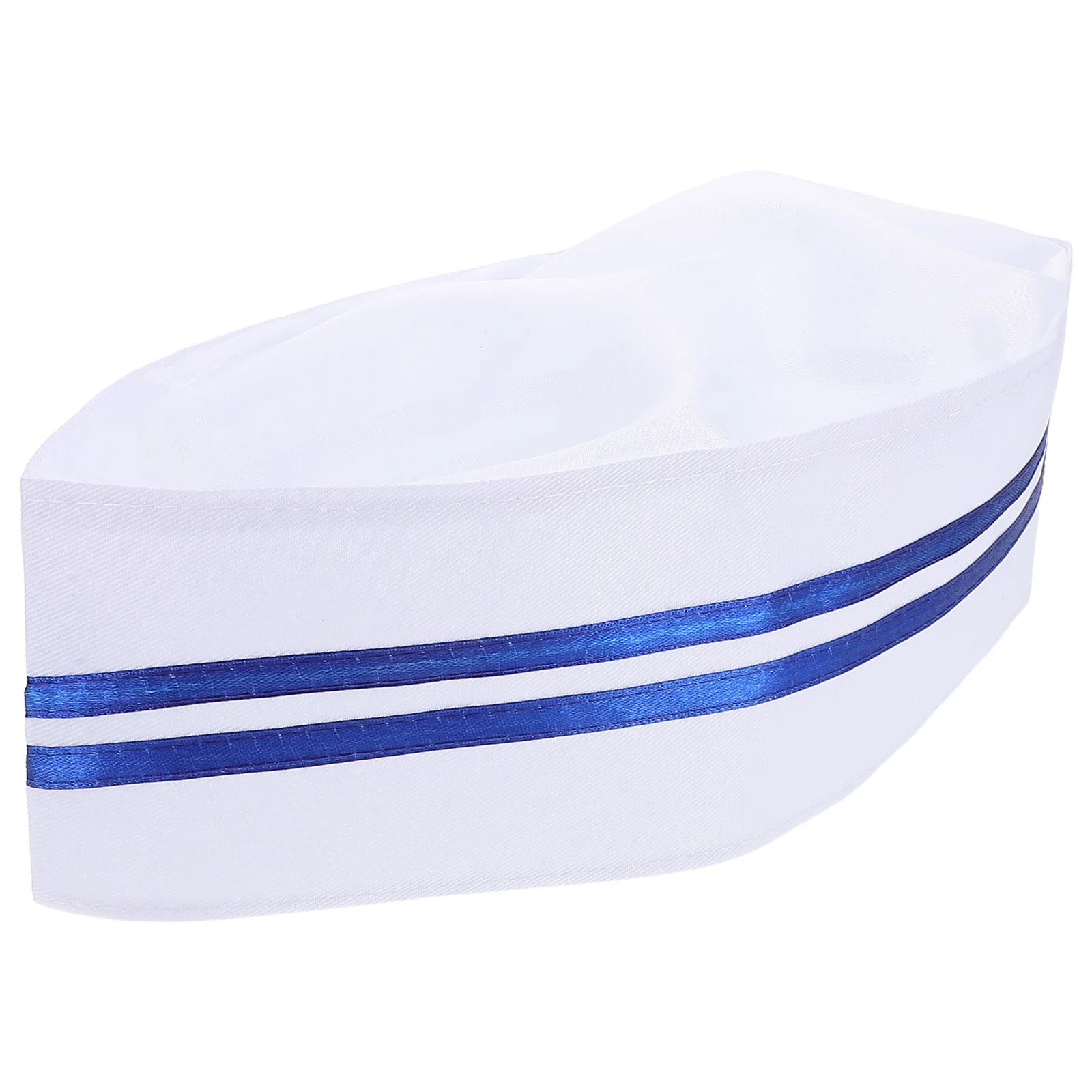 Czapka kucharska unisex z niebieskim brzegiem, wytrzymała czapka do gotowania dla piekarni, restauracji, gastronomii, mała czapka kucharska, akcesoria kucharskie.