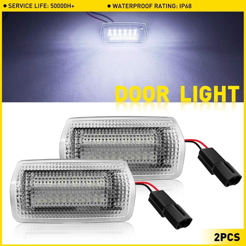 2Pcs White LED Inner Door Courtesy Lights For Toyota Camry Crown Alphard Prius Land Cruiser TLC 200 Prado 150 Lexus IS250 ISF