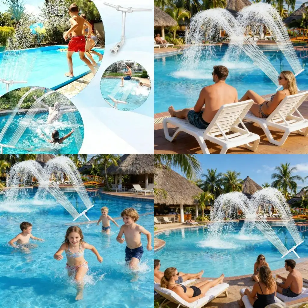 Swimming Pool stream Attachment 2 Outlets Provide Gentle sprinkle refrigerating Effect Simple To Move And Store X3UC