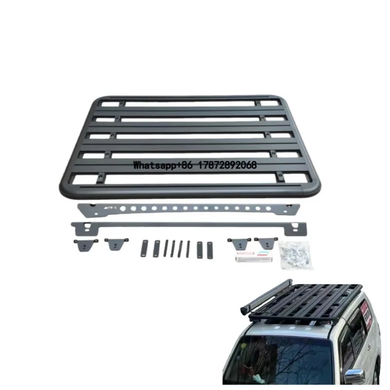 

Aluminum Alloy Roof Luggage Basket High-quality Carbon Black Finish Rooftop Mount 225x130x6cm Over 100kg Load Capacity 40KG