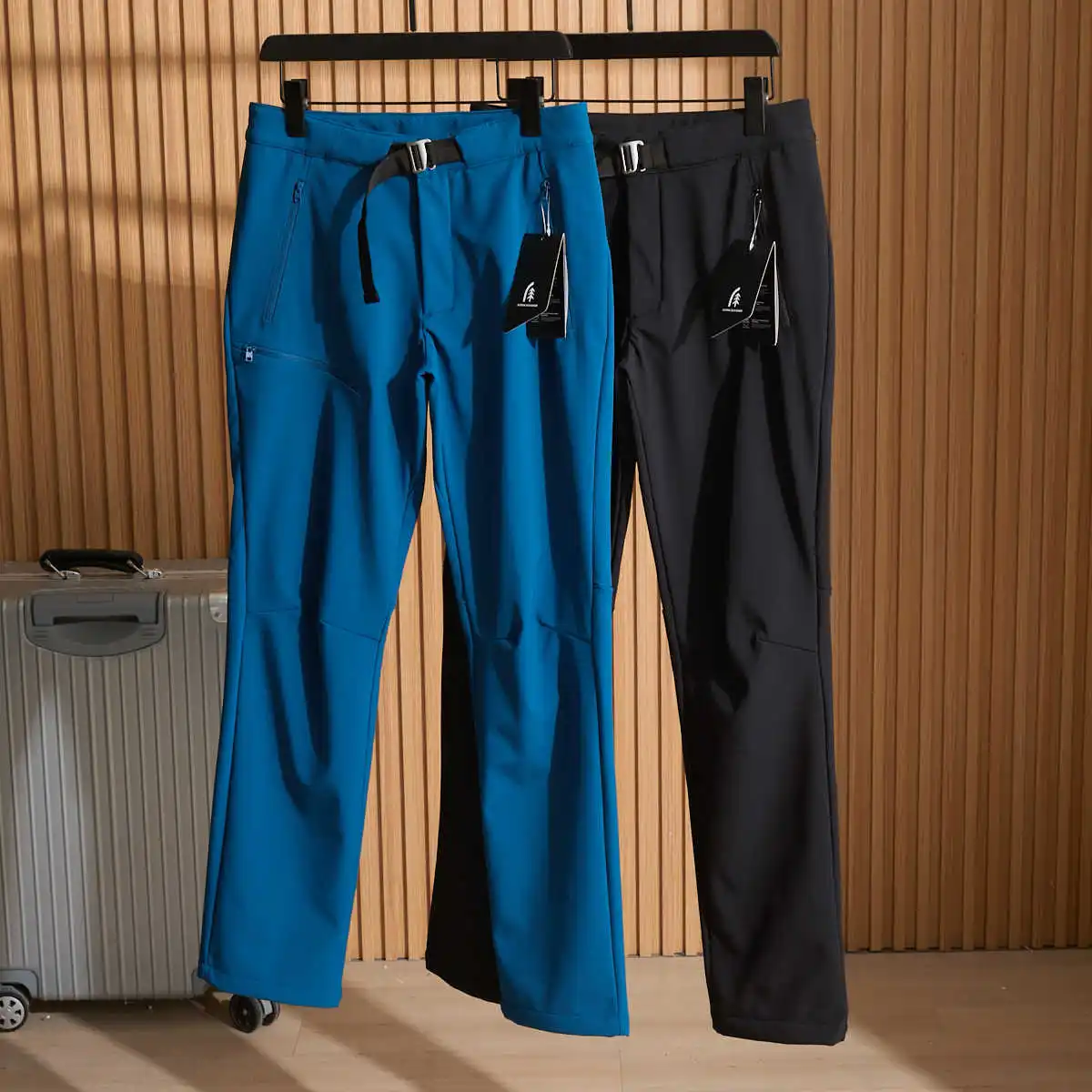 

Men's Fce Lined Waterproof Soft ell Casual Pants 3D Tailoring Autumn Winter Faion Urban Sle Low Waist Straight Leg