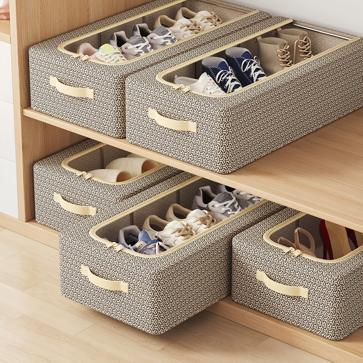 Foldable Under Bed Shoe Storage Organizer Space Saving Shoe Organizer for Heels Flats Sneakers Bedroom Closet Home Storage Box