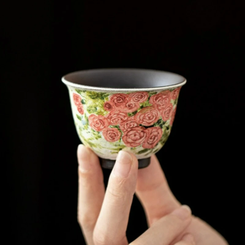

Janpanese Retro Ceramic Teacup Single Cup Tea Brewing Cup Tea Drinking Personal Household Office Ceramic Kung Fu TeaCup Teaware