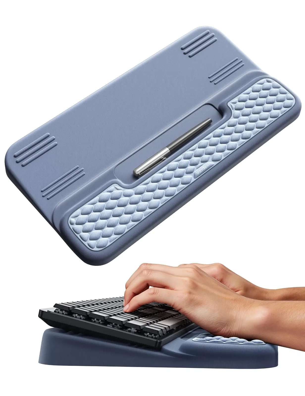 Ergonomische Tastatur-Handgelenkauflage mit integriertem Tastaturpad, Memory-Schaum-Material, Handgelenk-Gelauflage, Maus-Zubehör B
