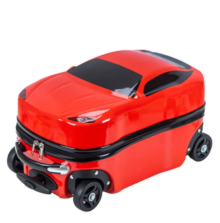 18 Inch kids Ride On suitcase Trolley Carry on Hand luggage Suitcase kids car style Travel Rolling luggage Suitcase for boys
