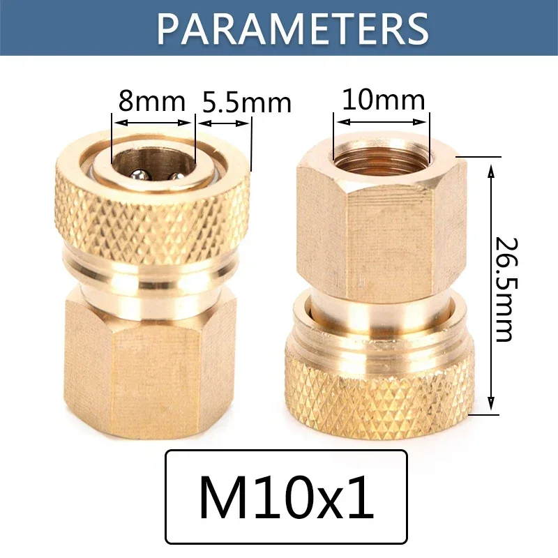 2pcs Double-End Plug Quick Disconnects Connector 8mm M8x1  Quick Release Couplings Air Refilling Fittings Socket Air Pumps Parts