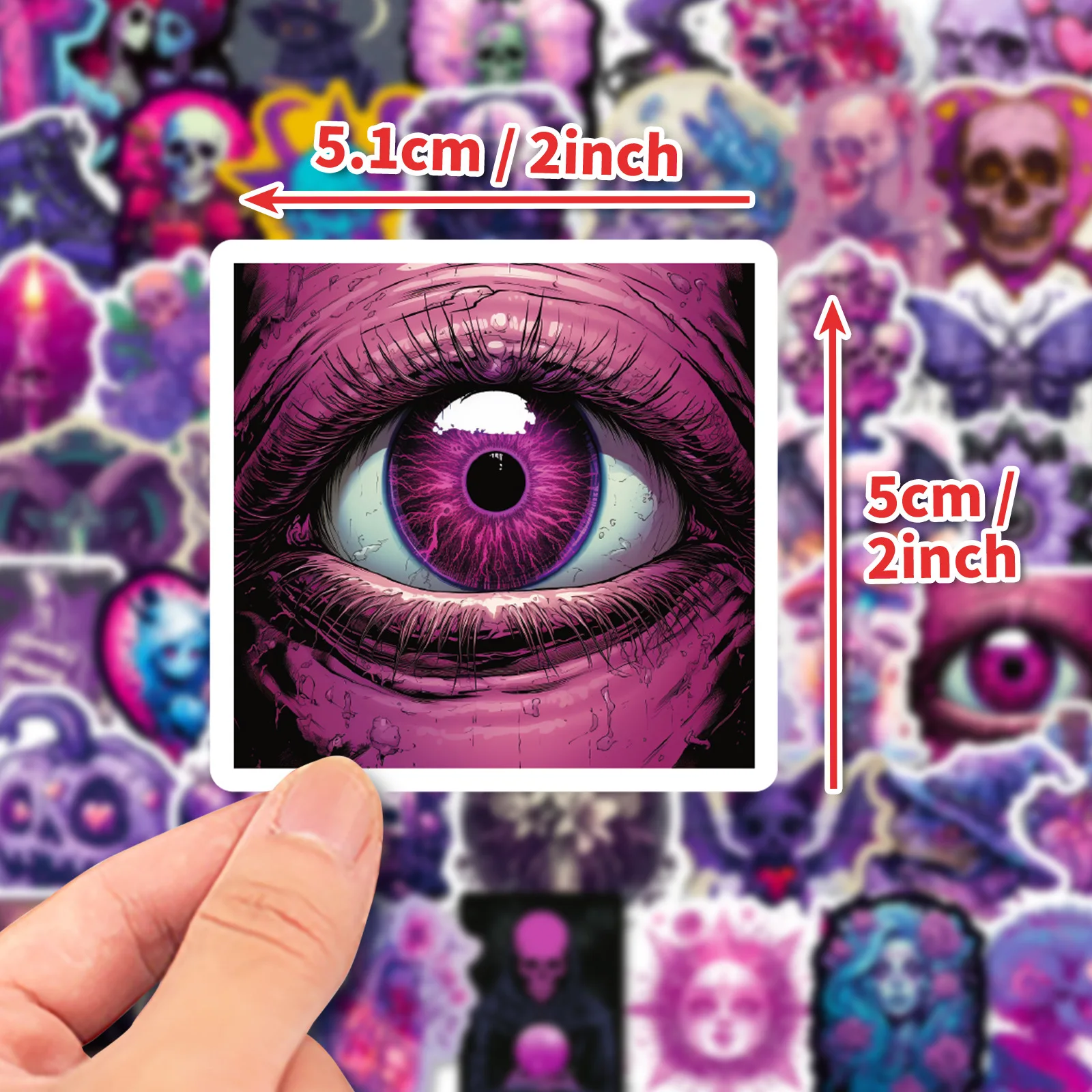 

10/30/50PCS Gothic Horror Purple Skeleton Halloween Sticker DIY Decoration Waterproof Skateboard Notebook Graffiti Toy