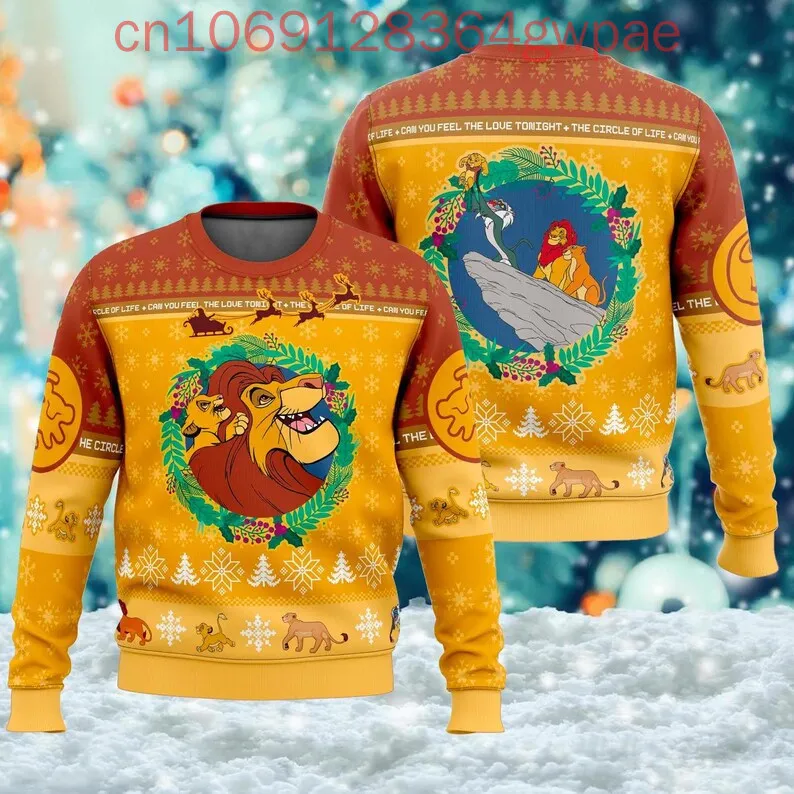 Disney Lion King Ugly Christmas Men and Women Sweater Lion King Simba Nala Sweater Hakuna Matata Xmas Sweater