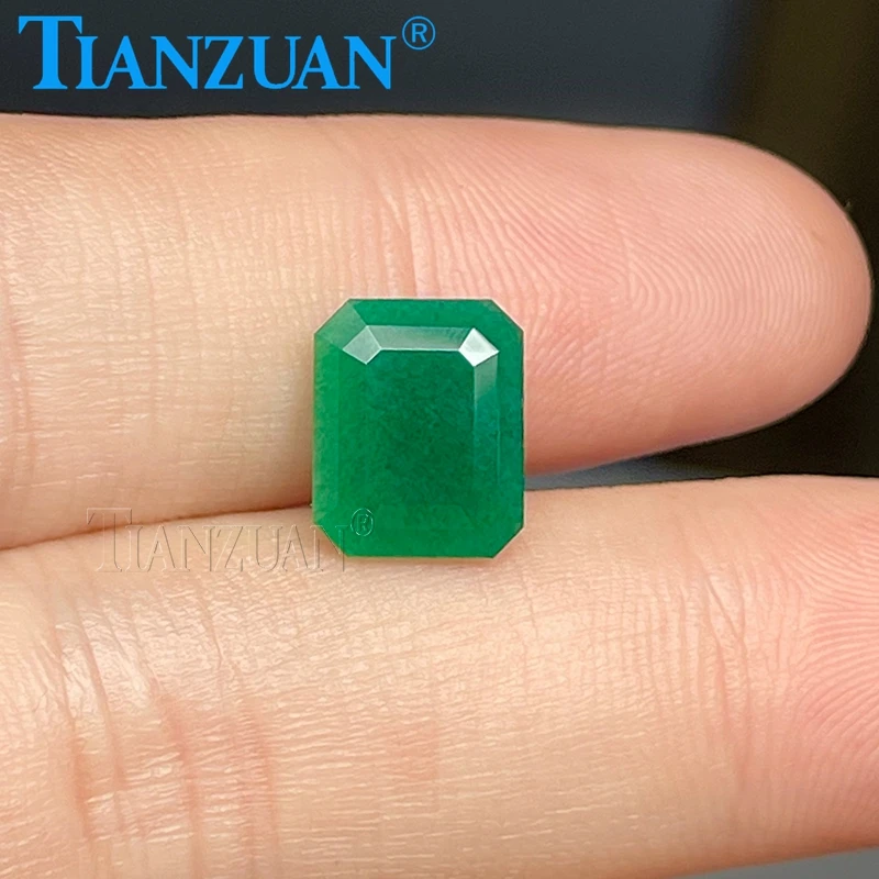 Lab-grown Hydrothermal Emerald  Rectangle Shape Opaque Emerald Stone For jewelry making