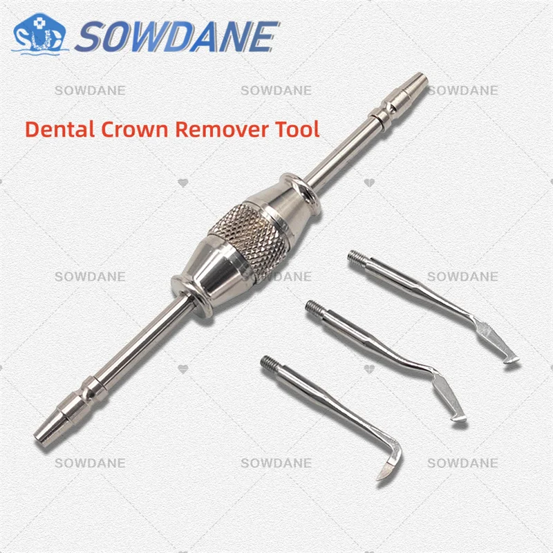 

Stainless Steel Dental Orthodontic Crown Remover Tool Take off Manual Control Crown Tool with 3 Tips Lab Laboratory Instrument