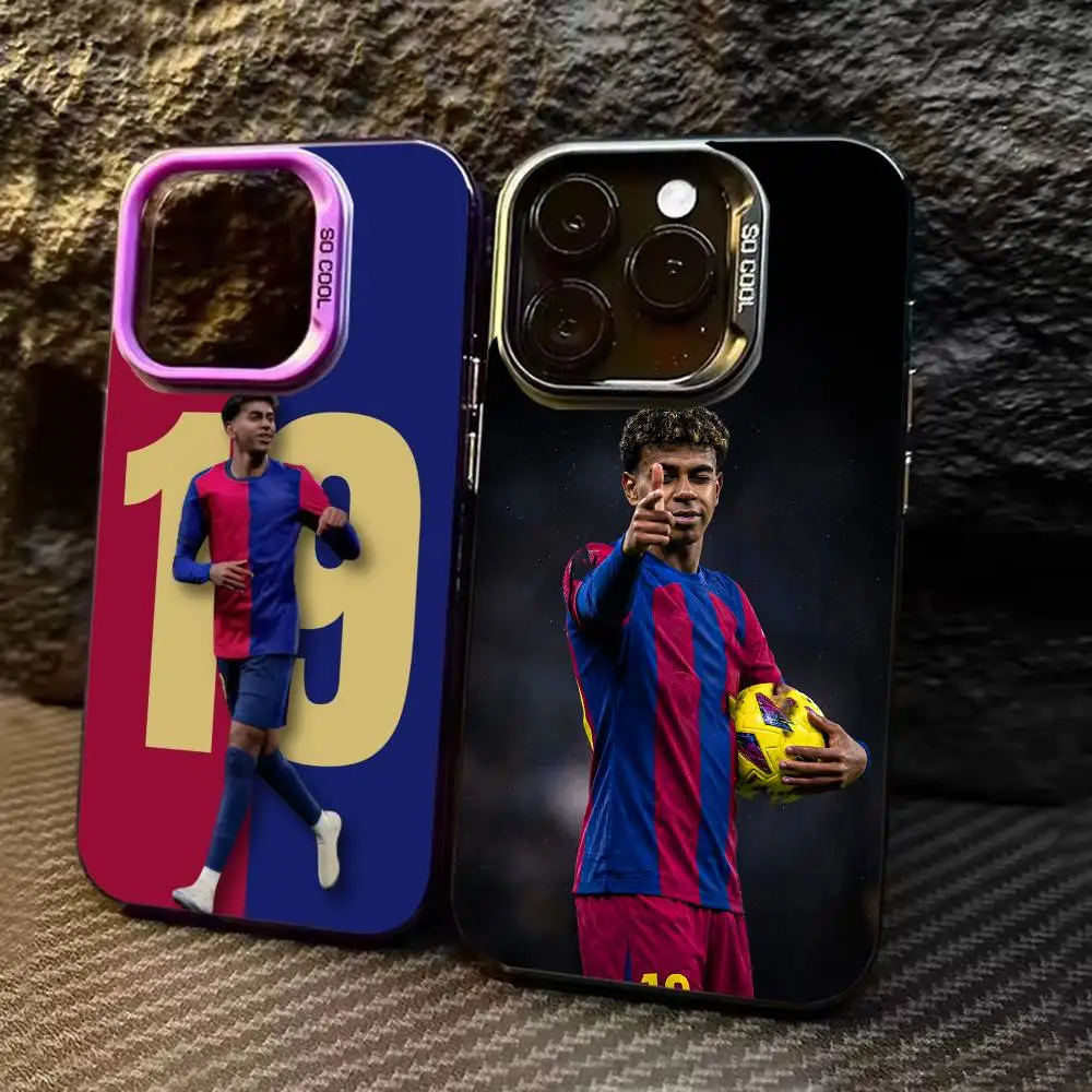 

Football 19 L-Lamine Y-Yamal Phone Case For iPhone 17 16 15 14 13 12 11 Pro Max Plus Silver candy Matte Cover