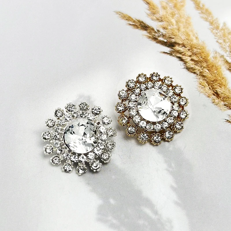 

High-End Crystal Buttons Ele Lady Vintage Sle Rhinestone Hand Sewn Diamond Buttons Home Fabric Sewing DIY Accories