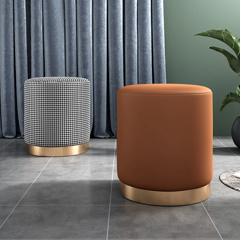 Makeup Stool Light Luxury Round Stool Chair Bedroom Sofa Stool Dresser Stool Small Footrest Home Shoe Changing Stool New Sales