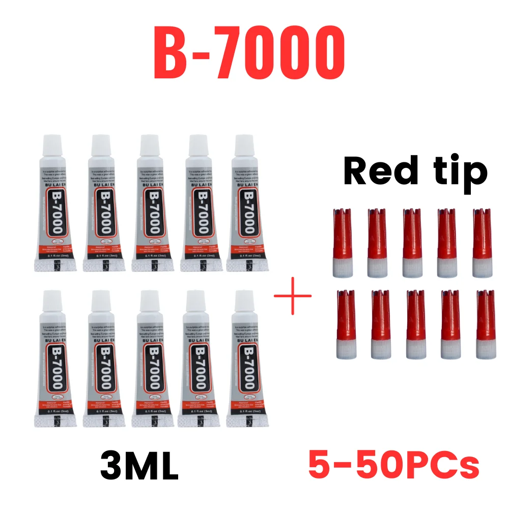 5/10/20/50 piezas B-7000 3ML adhesivo transparente para reparación de teléfonos de contacto B7000 pegamento Universal de plástico de vidrio DIY