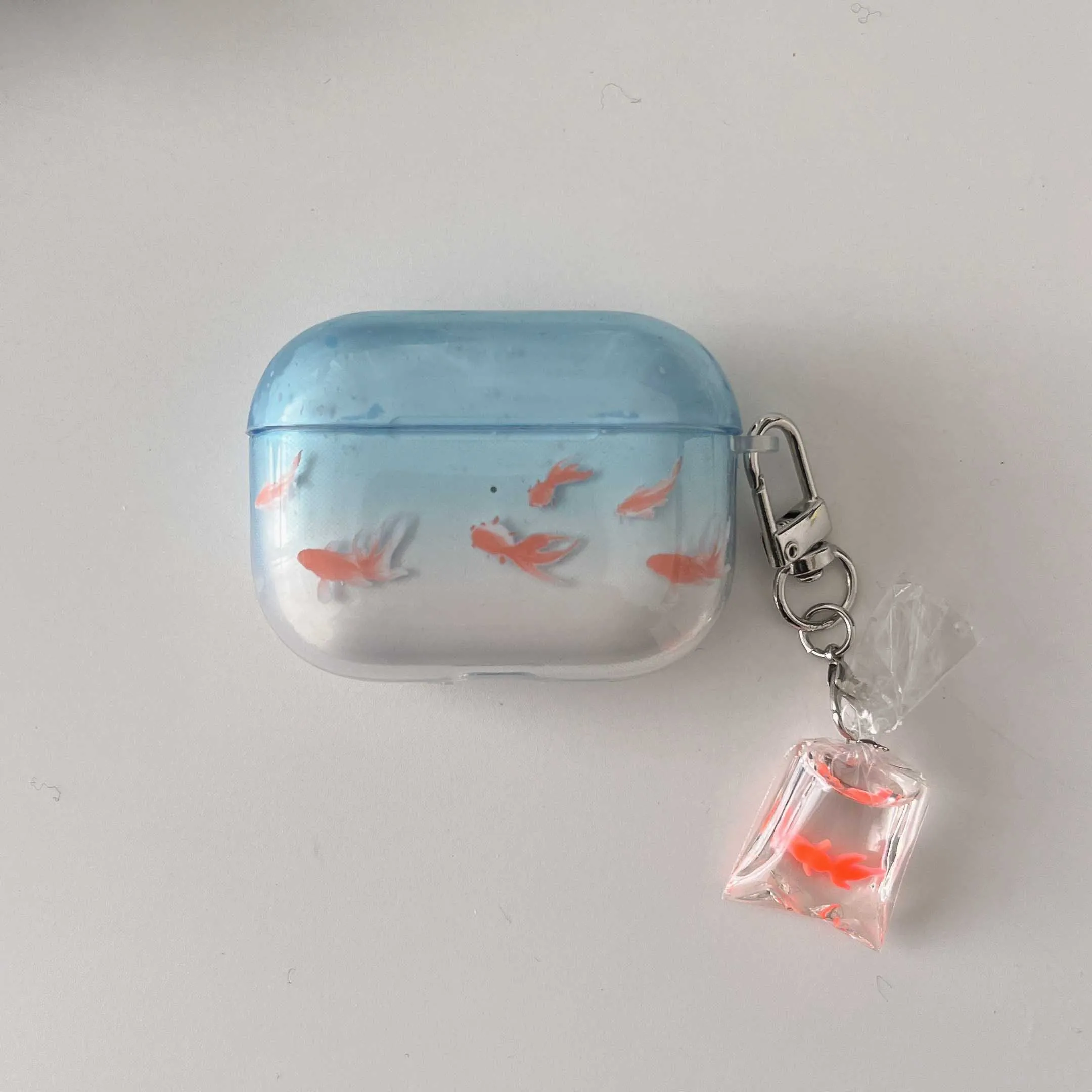 Ins carp fish cute 3D pendant earphone case for apple airpods 3 2 pro 2nd 1 wireless bluetooth charging box cover