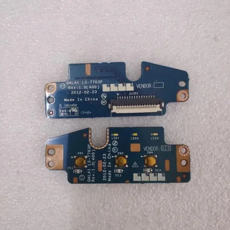 New Laptop Power Switch Volume Control LED Light Small Board LS‑7763P for Dell Latitude E6530 QALA1