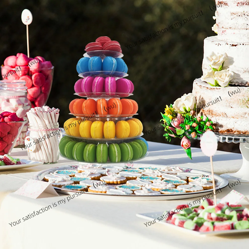 PVC 4/6 Layer Cake Rack Transparent Candy Rack, Macaron Cupcake Display Tray Household Party Supplies