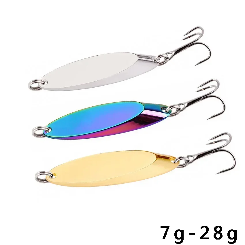 1PC Metal Spinner Spoon Lures 7g 10g 14g 21g 28g Trout Fishing Lure Hard Bait  Sequins Paillette Artificial Baits Fishing Tackle