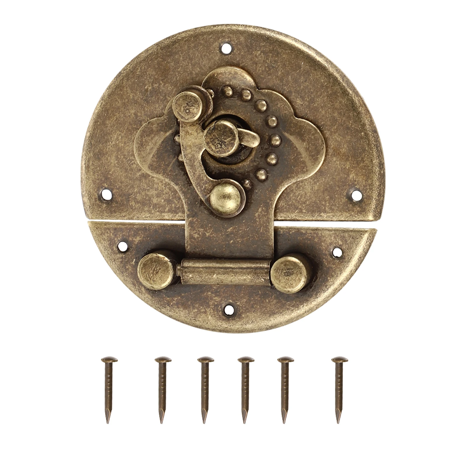 

Bronze Cabinet Latch Pure Copper Jewelry Box Lock Earring Case Retro Lock Buckle Gift Box Buckle High Hardness Copper Durable