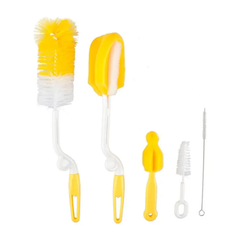 

Baby Bottle Cleaning Brush Set Infant Nipple 360° Rotating Clean Sponge Spout Cup Pacifier Straw Brush Kit Bottle Clean Tool Set