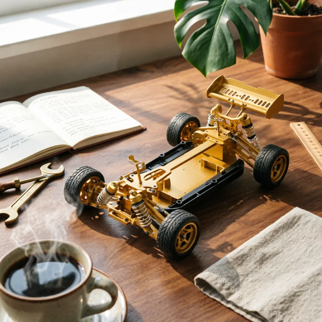 RC Car Chassis Frame Assembly Preassembled Metal RC Chassis with Shock Absorber System Hobby-Grade Upgraded for Hobbyists