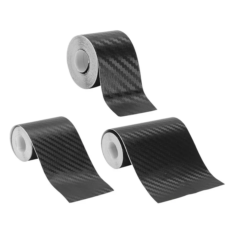 2/1pcs 3D Carbon Carbon Fiber Car Sticker DIY Paste Strip Rolls Different Sizes Auto Anti Scratch Protector Tape Waterproof Film