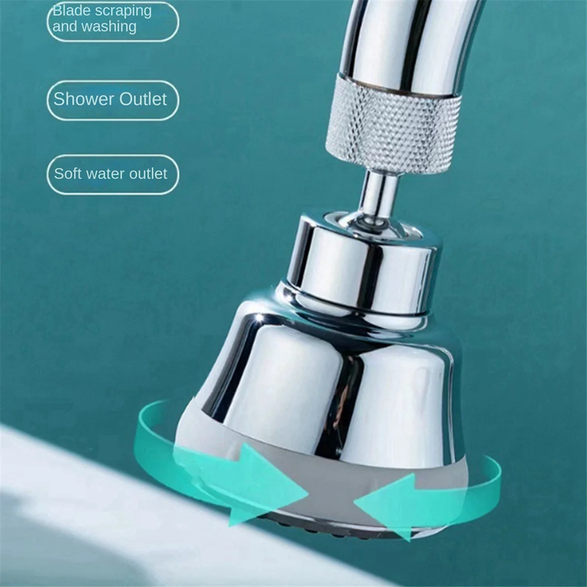 Kitchen Faucet Head Replacement 360° Rotation 4 Modes Sink Faucet Replacement Water Saving and Splash Proof