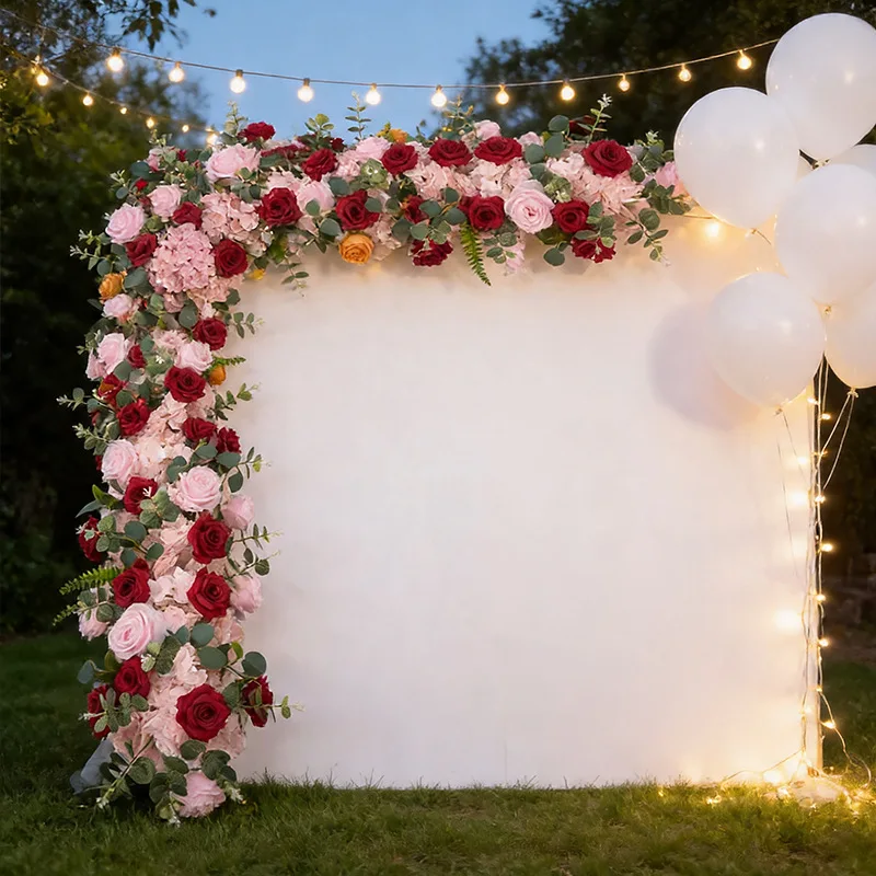 Wedding Waterfall Flower Row Artificial Cascading Floral Garland, Fake Flower for T Stage Aisle Arch Road Lead Scene Decoration