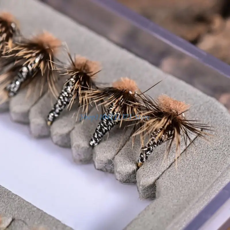 

P9FC 50Pcs Fly Fishing Lures Trout Flies Dry/Wet Fishing Baits Fishing Tackle