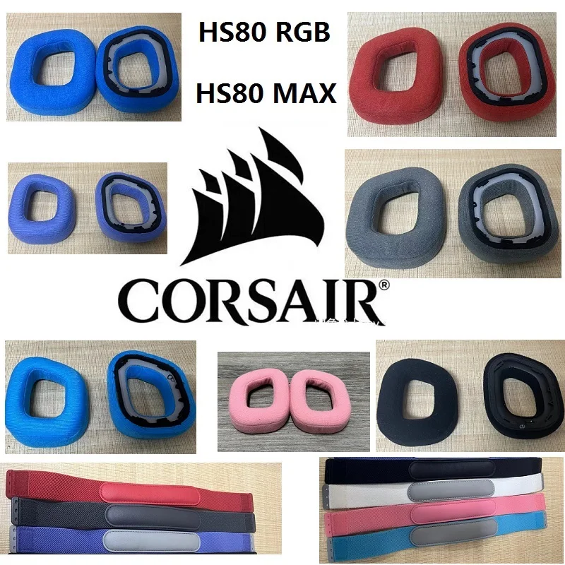 Originele Oorkussentjes En Hoofdband Voor Corsair Hs80 Rgb/Hs80 Max Hoofdtelefoon Vervangende Reparatiedelen Oordeksels