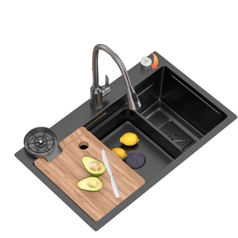 

Совершенно новая кухонная раковина ручной работы с одной чашей, три встроенных кухонных раковины из нержавеющей стали для домашнего использования, настольная раковина для мытья посуды