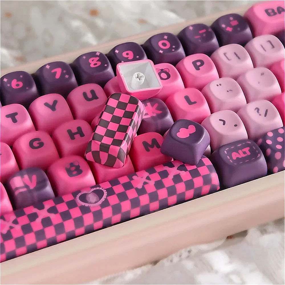 

PBT material 130 keys MOA pink, keycaps, girly heart, suitable for mechanical keyboard keycaps