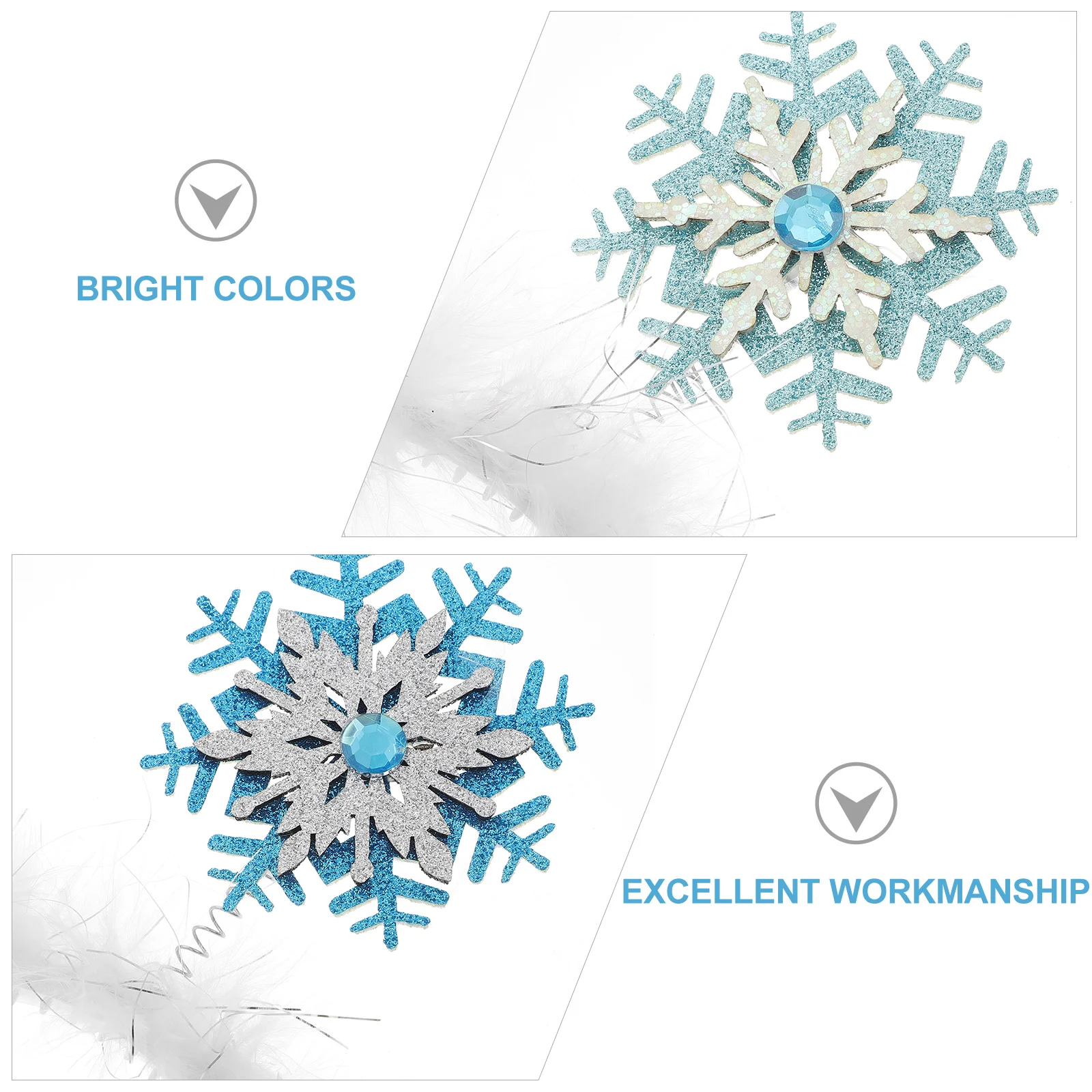 

6pcs Snowflake Headband Glitter Powder Hair Hoops Christmas Party Decor Kids Headdress Premium Cloth Durable Practical Festive