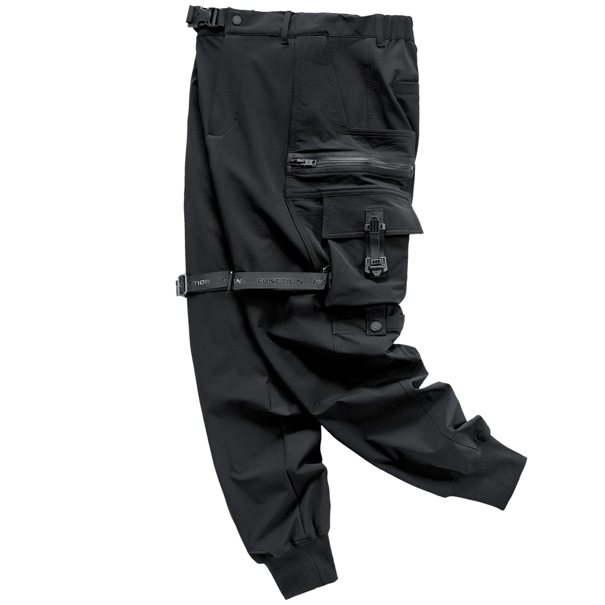 Pantalones Cargo tácticos de marca superior para hombre, ropa de calle funcional con múltiples bolsillos, estilo Hip Hop, color negro, WB765