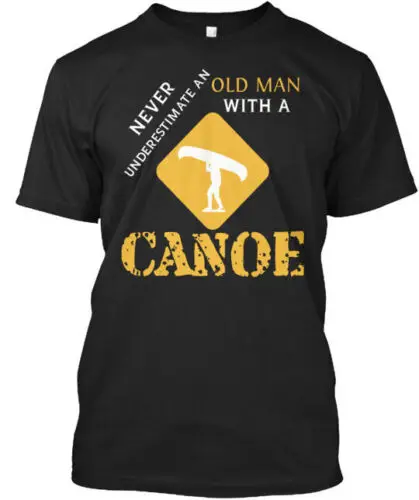 Europe Old Man With A Canoe T-Shirt Made in the USA Size S to 5XL