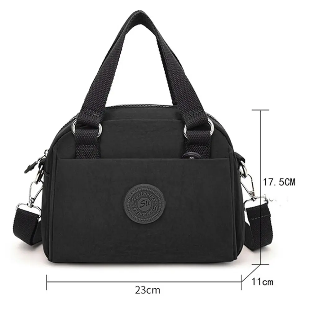 Bolsa crossbody de nylon para mulheres, monocromática, bolsa de ombro macia, impermeável, conveniente, meninas, nova