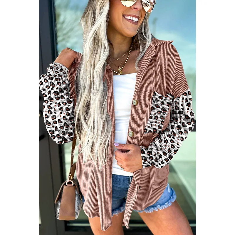 

Autumn New Single Row Multi Button Jacket for Women, European and American Fashion Trend Leopard Print Jacket for Women