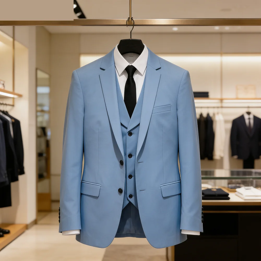 

Мужской костюм-тройка для делового стиля, карьеры, свадьбы, жениха, лучшего мужчины, с жилетом и брюками