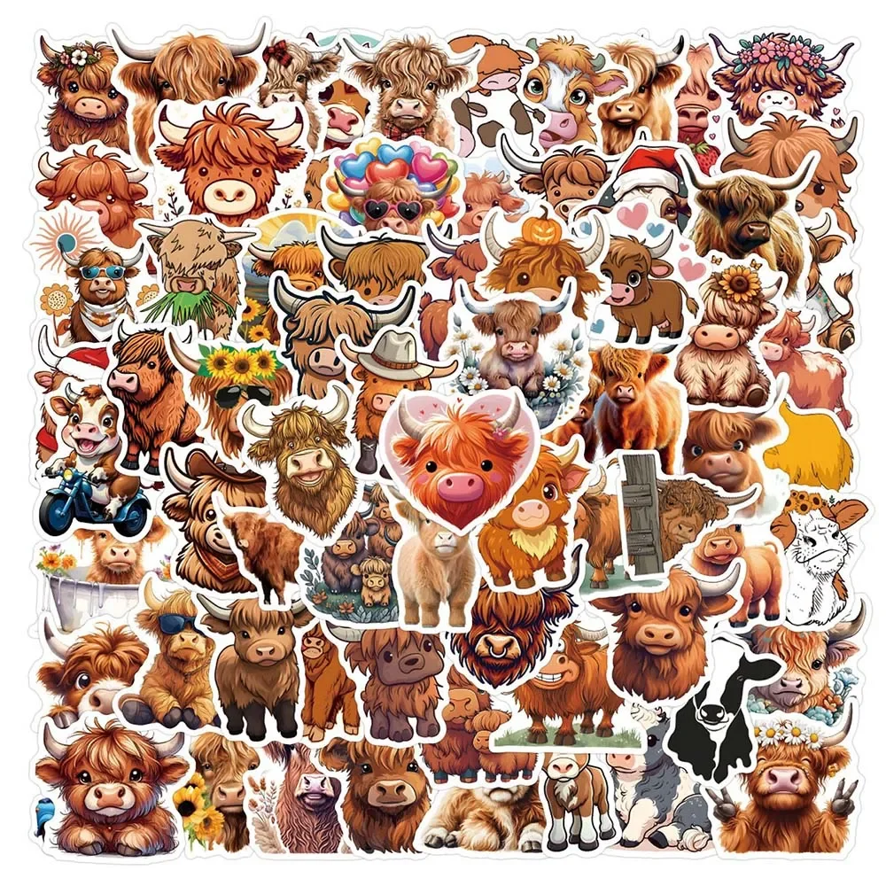 110 pçs dos desenhos animados animal bonito vaca bonito engraçado graffiti decalque à prova dwaterproof água crianças brinquedo diy skate copo de água guitarra scrapbook crianças brinquedo