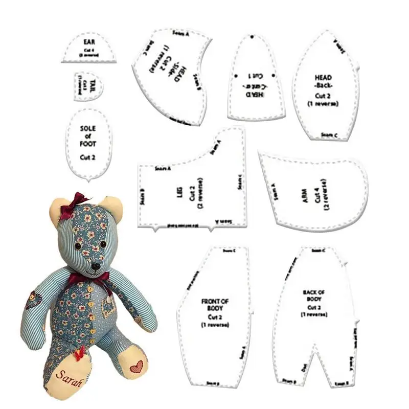 

Template Ruler Set Patchwork Ruler Cutting Fabric Template Memory Bear Sewing Pattern Acrylic Templates