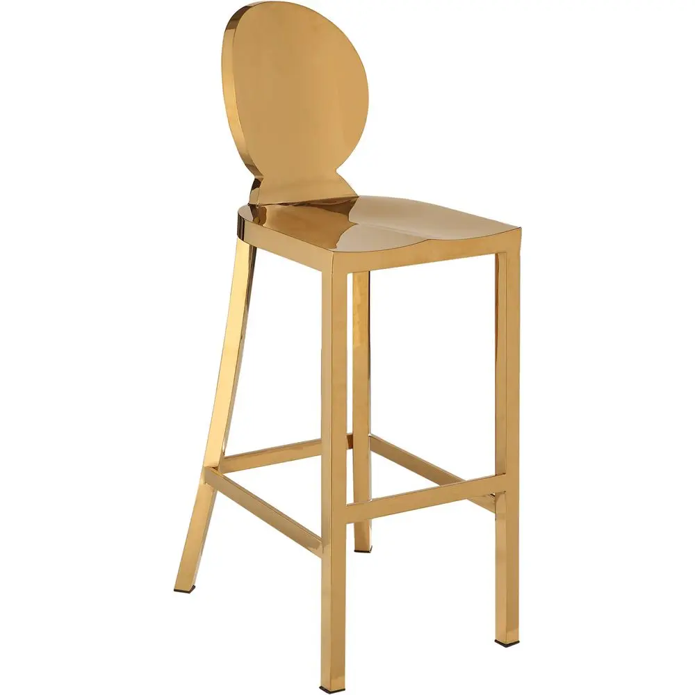 

706 Maddox Collection Modern Contemporary Stainless Steel Kitchen Bar Stool with Rich Gold Finish, 15 W x 21 D x 42 H, Gold
