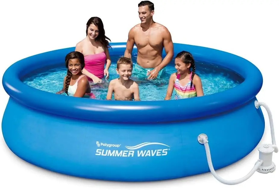 

WAVES 10' x 30" Quick Set Above Ground Swimming Pool with Filter Pump System includes Filter Cartridge with Built-in Chlorinato