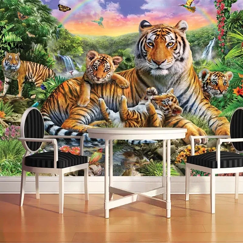 

Modern Forest Tiger Photo Wallpaper for Living Room Animal Picture Sofa Background Wall Papers Home Decor Mural Papel De Parede