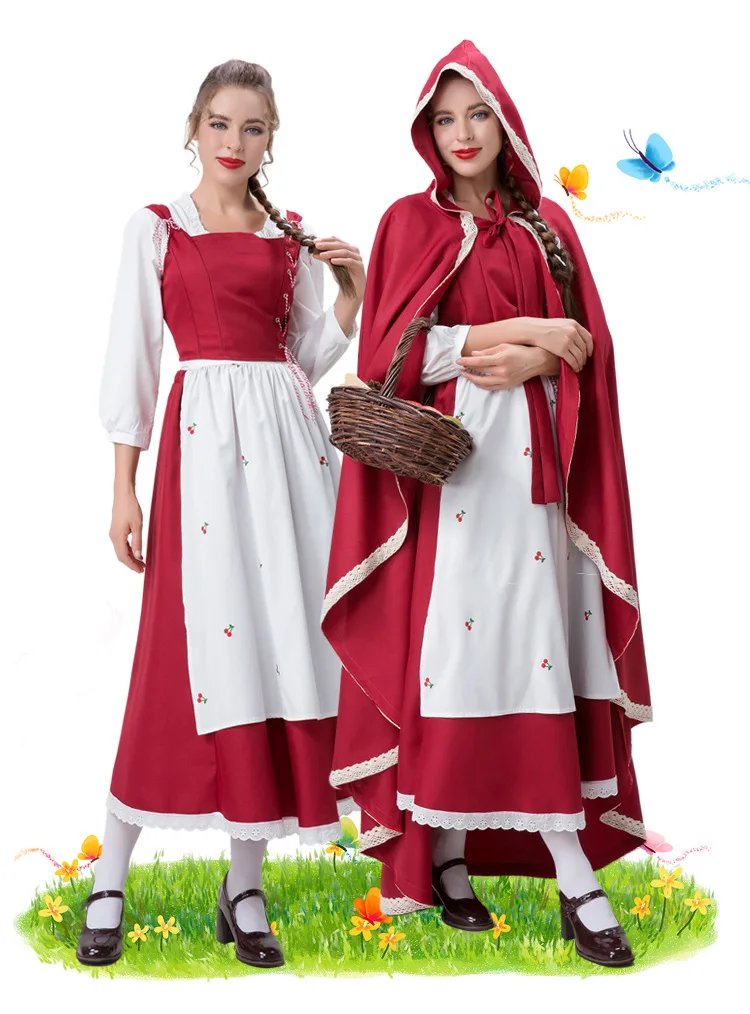 

Взрослый косплей Красная Шапочка Фермерское представление Фея T S длинная юбка костюм Хэллоуин Par Dr up