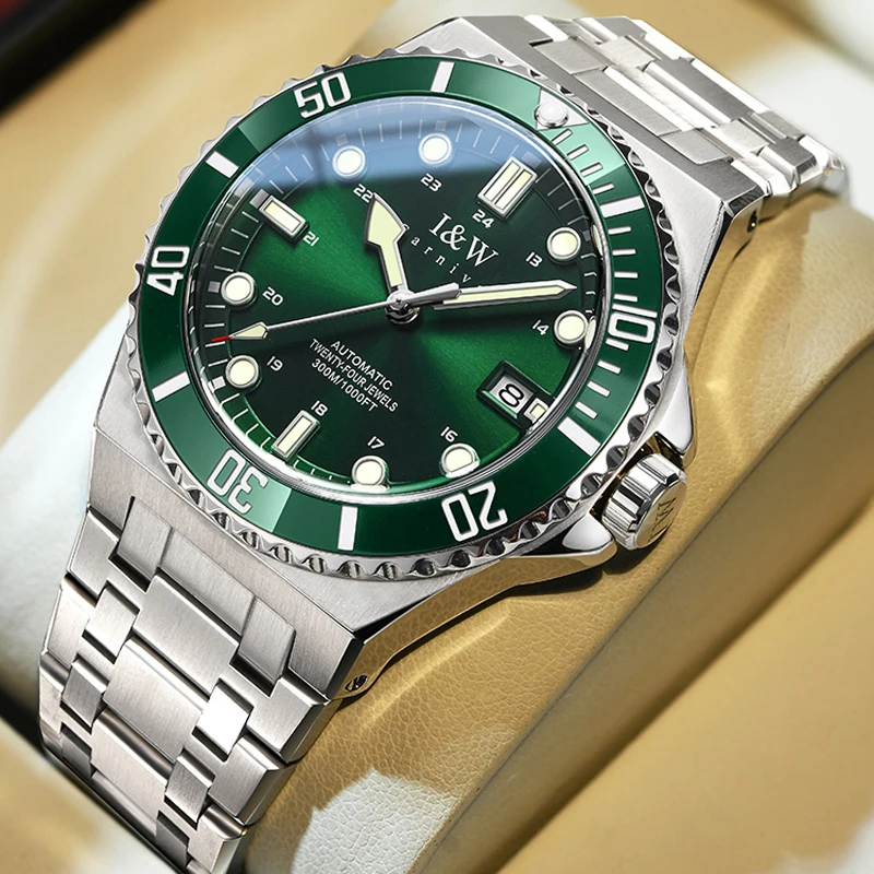 Carnival Brand IW High-End-Serie 300M Taucheruhr für Herren, mechanische Uhr, Saphir-Edelstahl, importiertes Uhrwerk, Automatikuhren