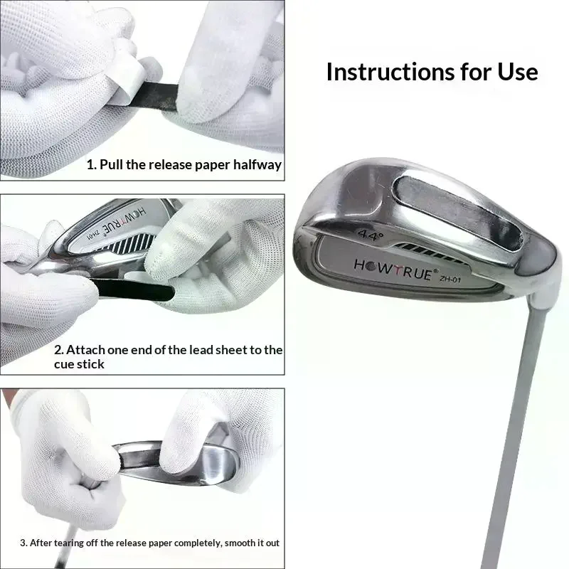 10/20/30Pcs Golf Weighted Lead Tape Adhesive Lead Tape Strips Add Weight For Golf Club Tennis Racket Pickball Racket