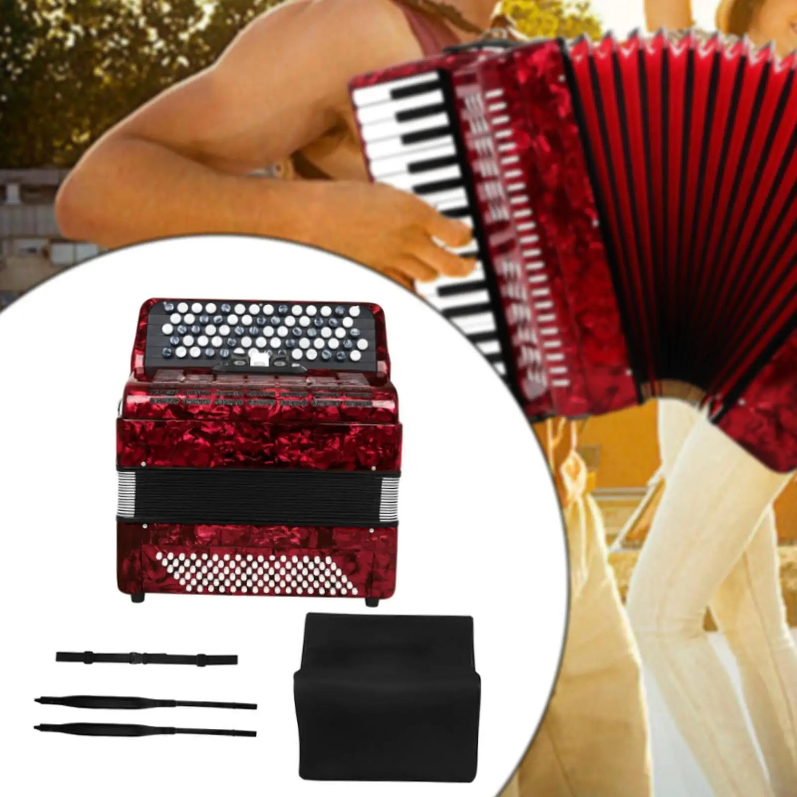 

69 Key 96 Bass Accordion Professional for Music Lover Beginners Adults